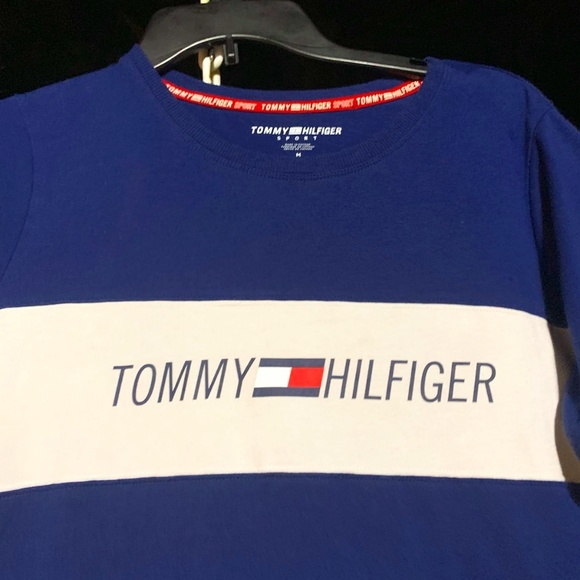 Classic Tommy Hilfiger Royal Blue with Red White and Blue Men's M T-Shirt - Picture 1 of 3
